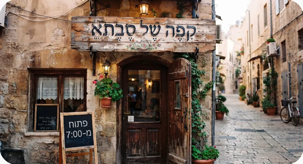 אותה תמונה אחרי העריכה: הסמטה ריקה מאנשים, והאופניים מימין עדיין שם